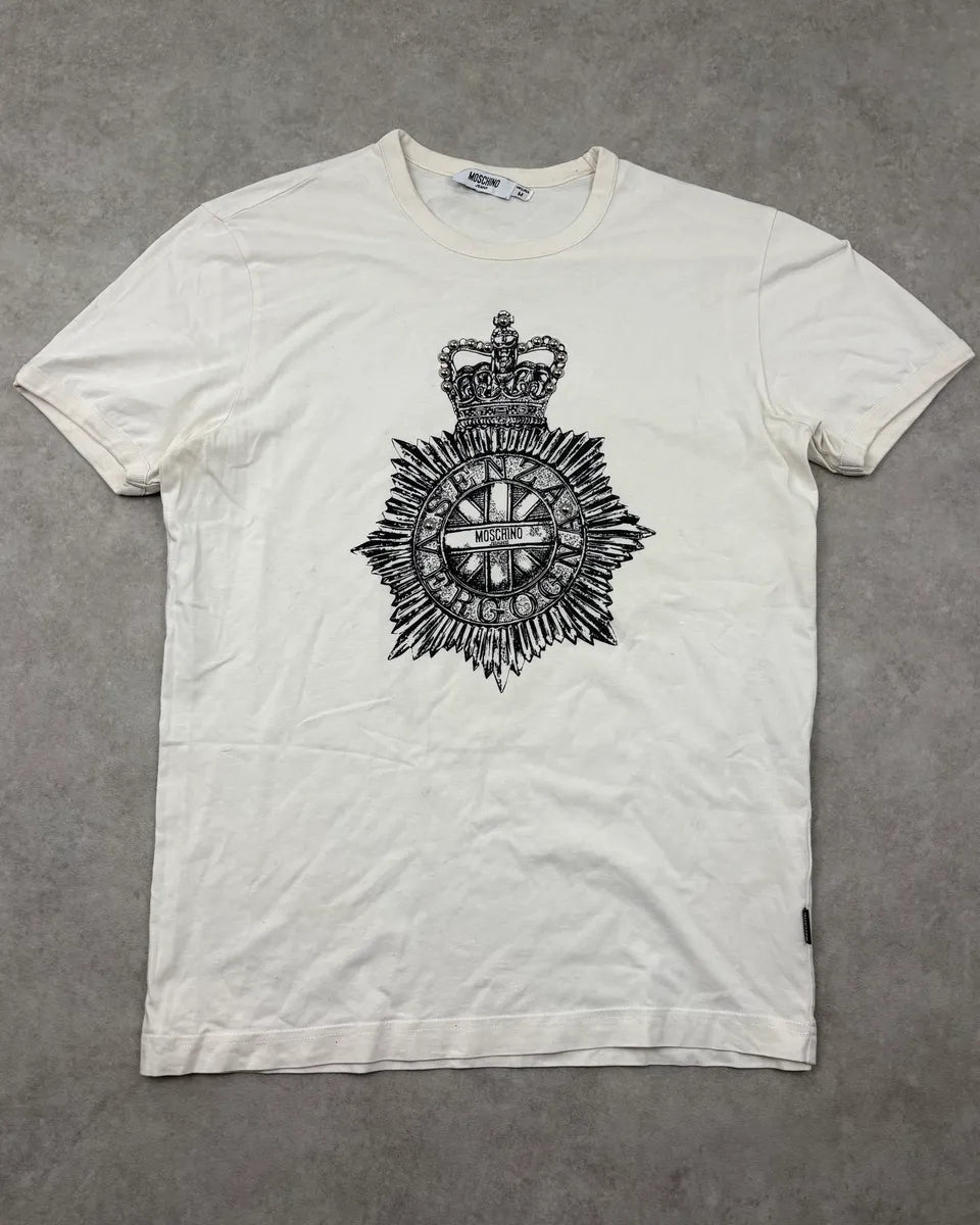 Moschino White Royal Medal T-Shirt YMvogKx 0
