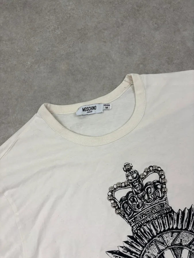 Moschino White Royal Medal T-Shirt YMvogKx 4