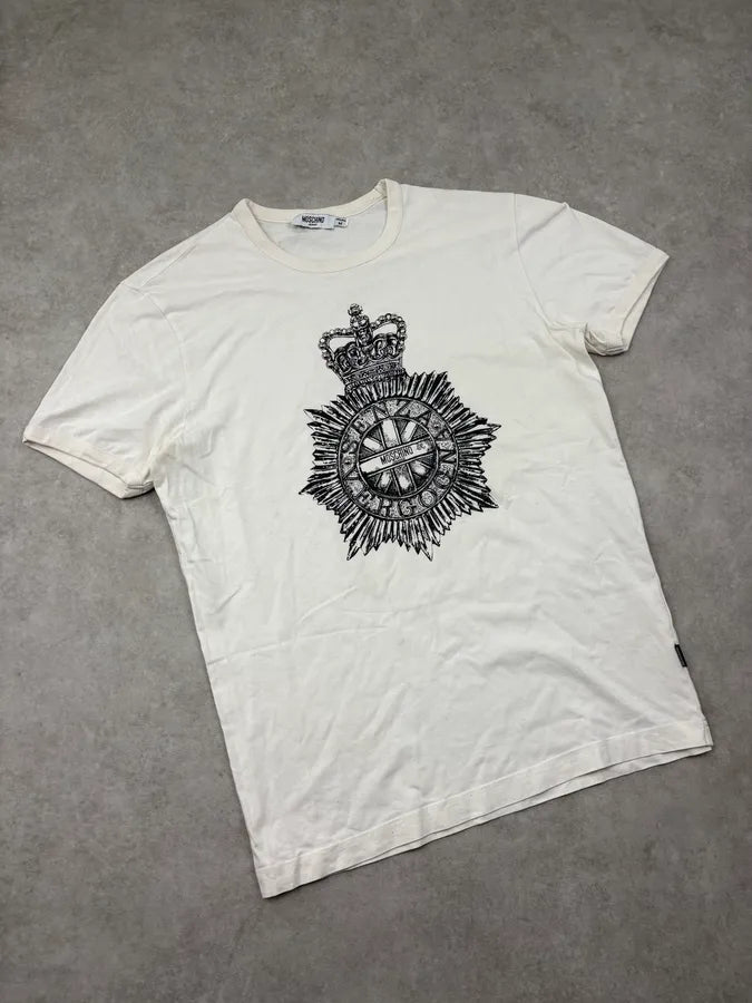 Moschino White Royal Medal T-Shirt YMvogKx 3