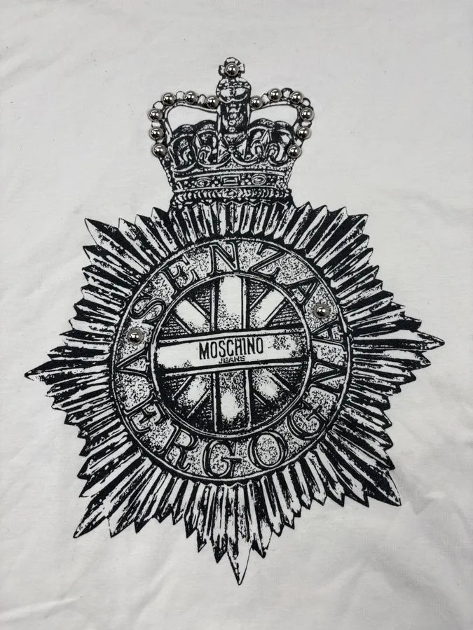 Moschino White Royal Medal T-Shirt YMvogKx 6
