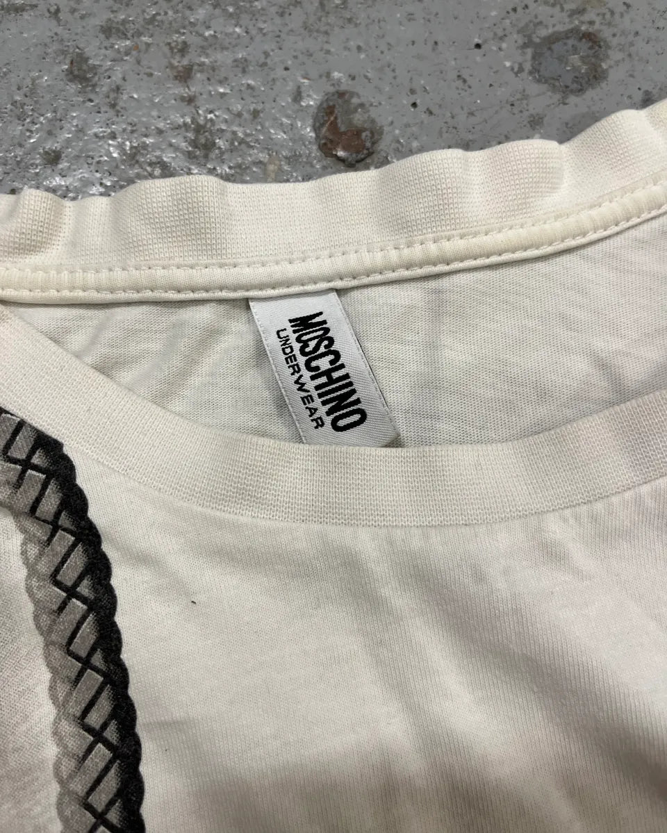 Moschino White Stopwatch Gym Sport T-Shirt cadfEqs 9