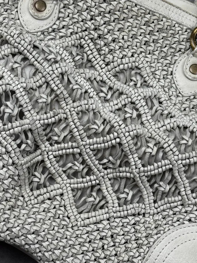 Moschino White Woven Intrecciato Modular Handle Bag HfzmjmF 6