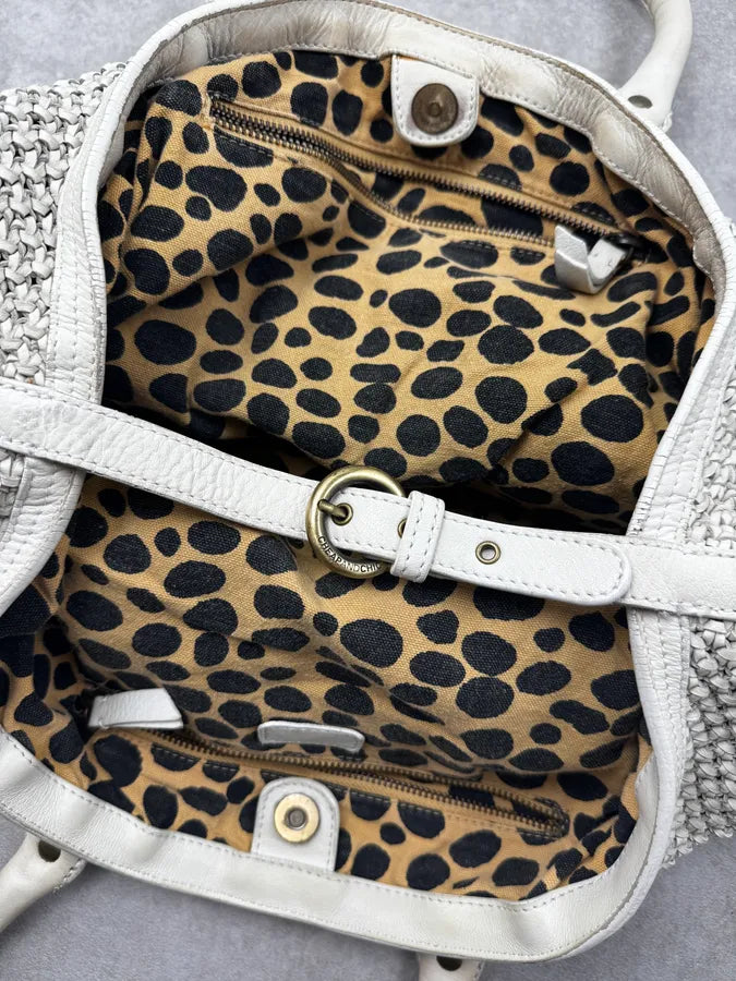 Moschino White Woven Intrecciato Modular Handle Bag HfzmjmF 12