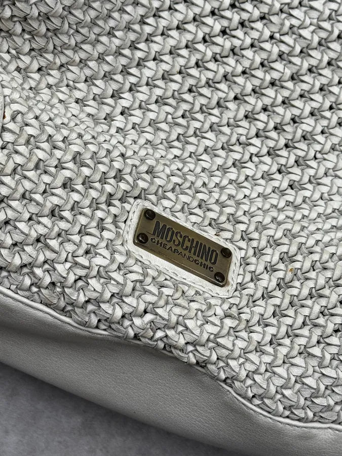 Moschino White Woven Intrecciato Modular Handle Bag HfzmjmF 9