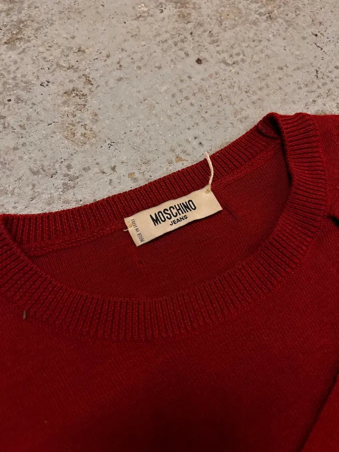 Moschino Wool Wrap Bondage Strap Red Sweater OFlOveG 7