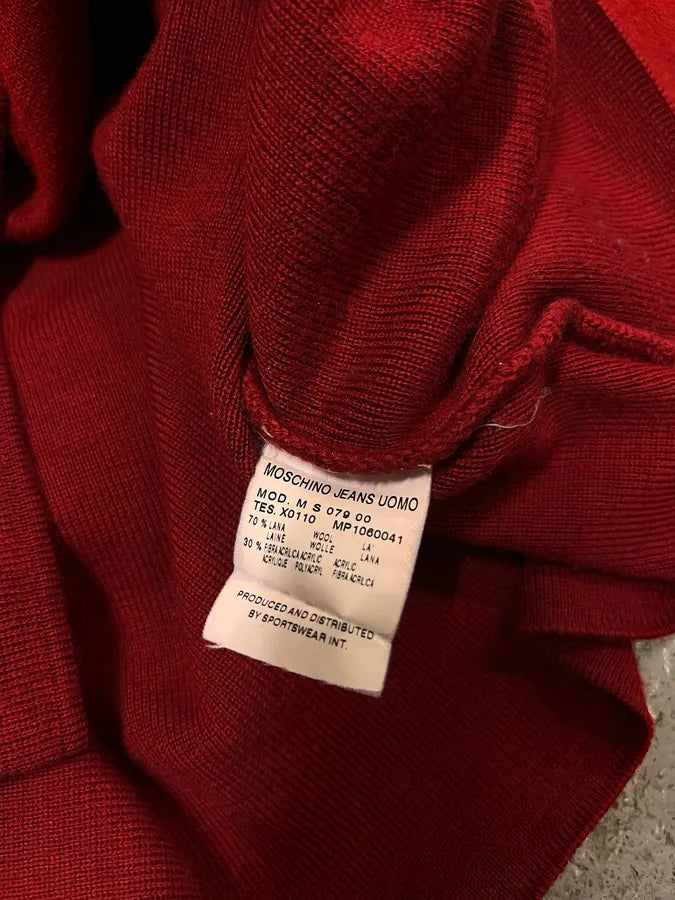 Moschino Wool Wrap Bondage Strap Red Sweater OFlOveG 8