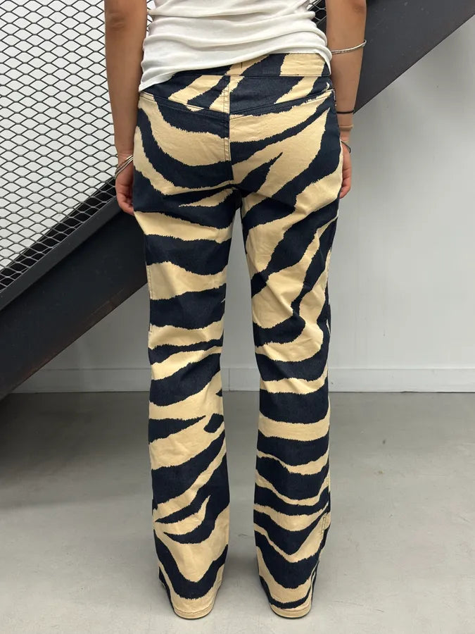 Moschino Zebra Stripes Black & Beige Pants Cquuxvj 2