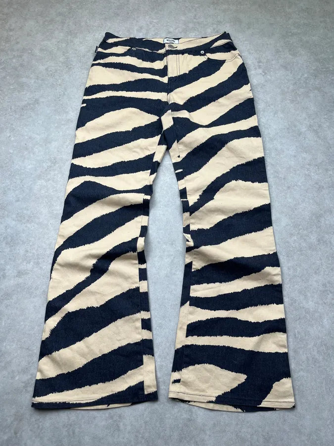 Moschino Zebra Stripes Black & Beige Pants Cquuxvj 3