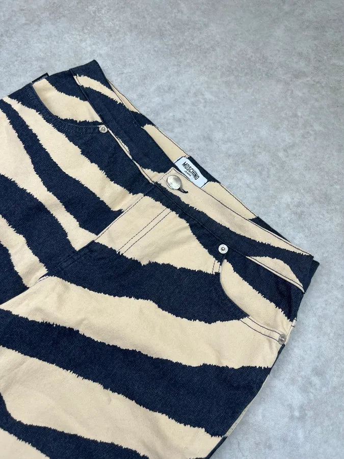 Moschino Zebra Stripes Black & Beige Pants Cquuxvj 6
