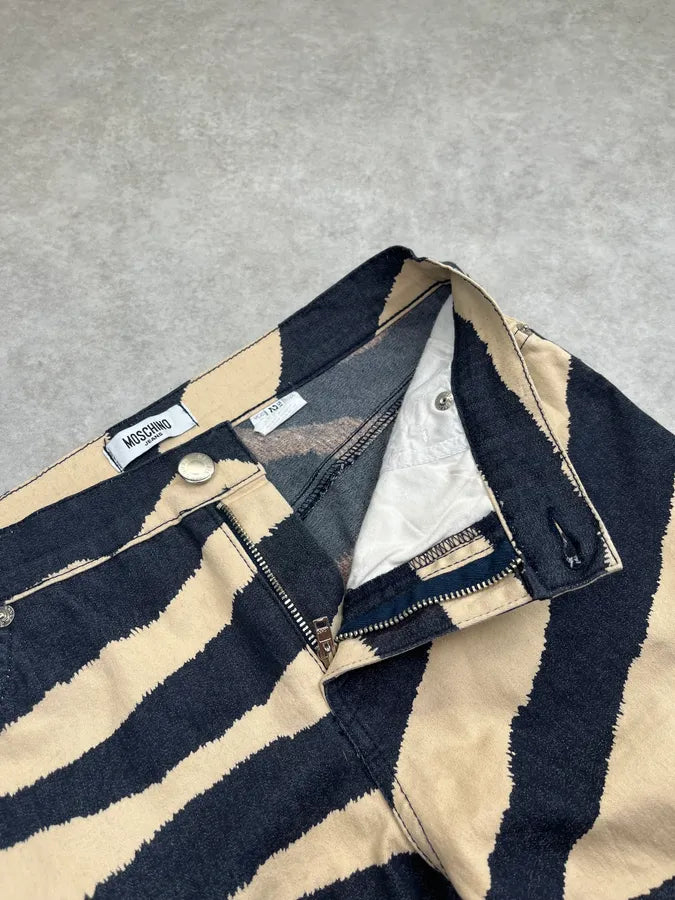 Moschino Zebra Stripes Black & Beige Pants Cquuxvj 9