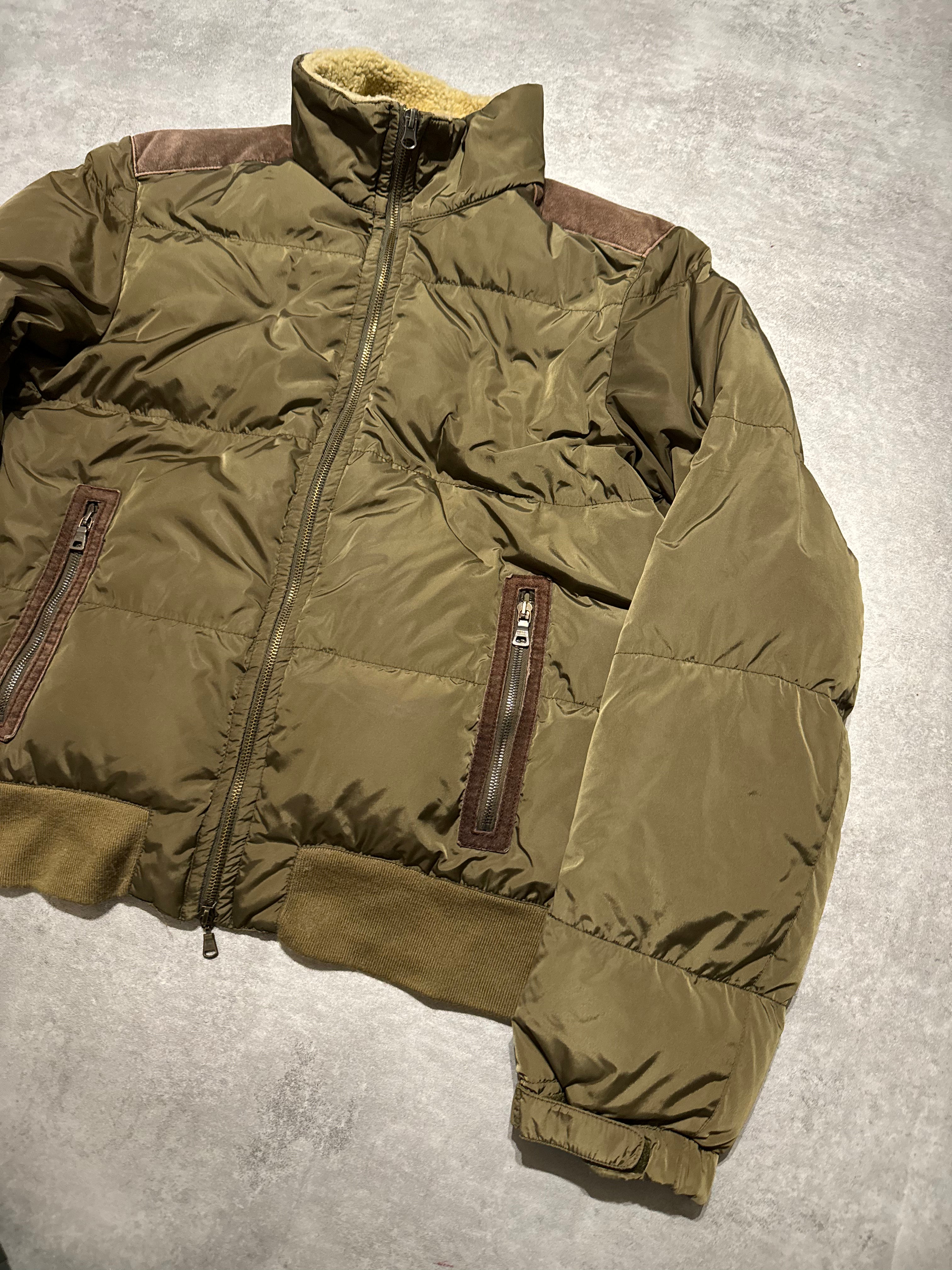 2000s Prada Linea Rossa Olive Puffer Padded Jacket (L) - 13