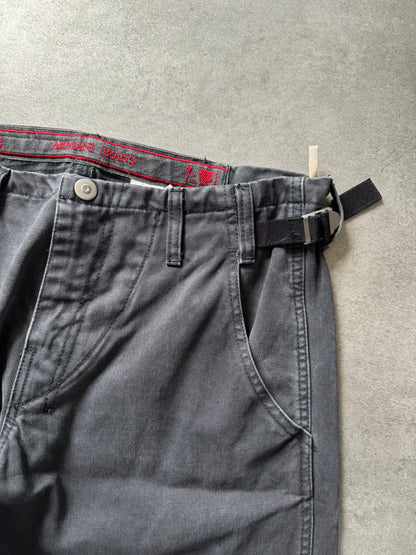 2000s Armani Grey Bondage Cargo Pants (M) - 9