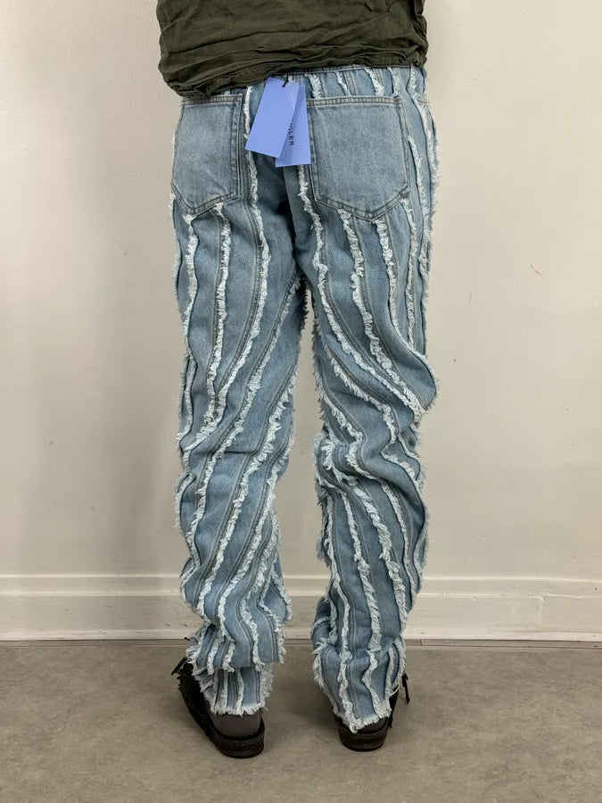 AW2024 Mugler Spiral Baggy Light Blue Jeans  aYroWWp 3