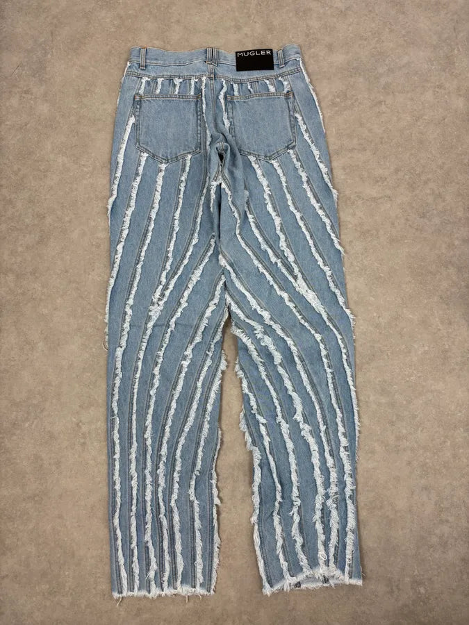 AW2024 Mugler Spiral Baggy Light Blue Jeans  aYroWWp 6