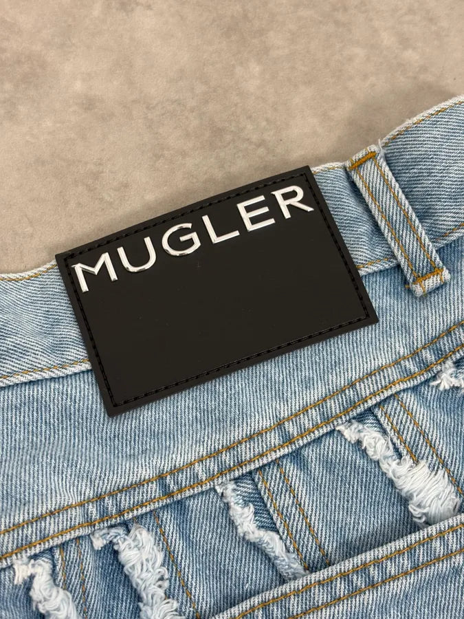 AW2024 Mugler Spiral Baggy Light Blue Jeans  aYroWWp 10
