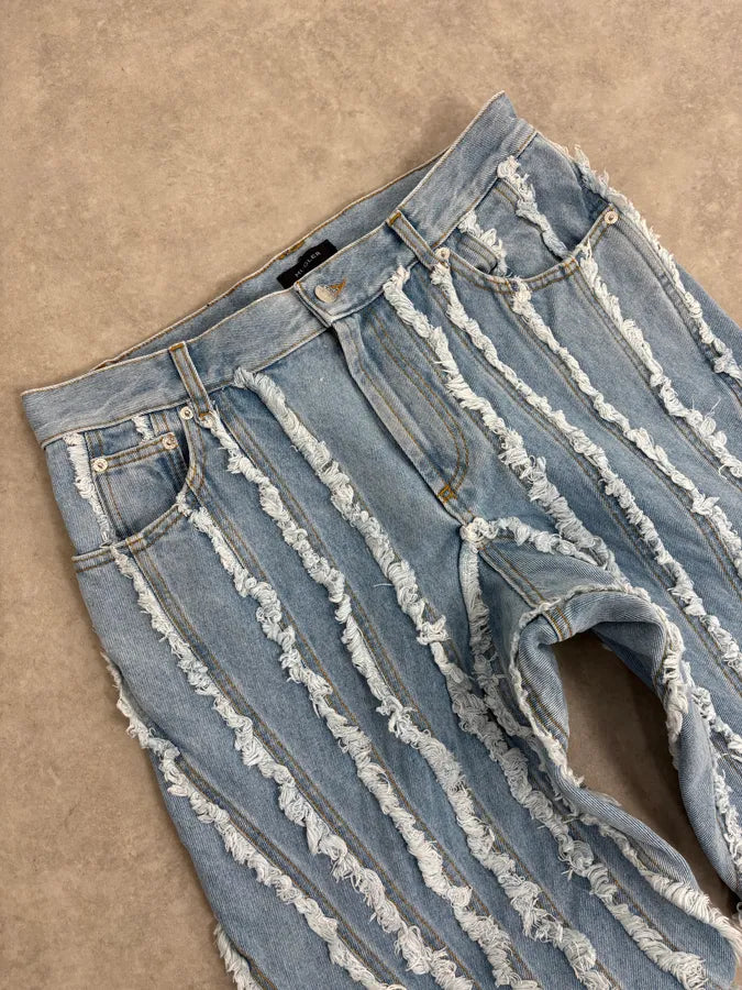 AW2024 Mugler Spiral Baggy Light Blue Jeans  aYroWWp 5