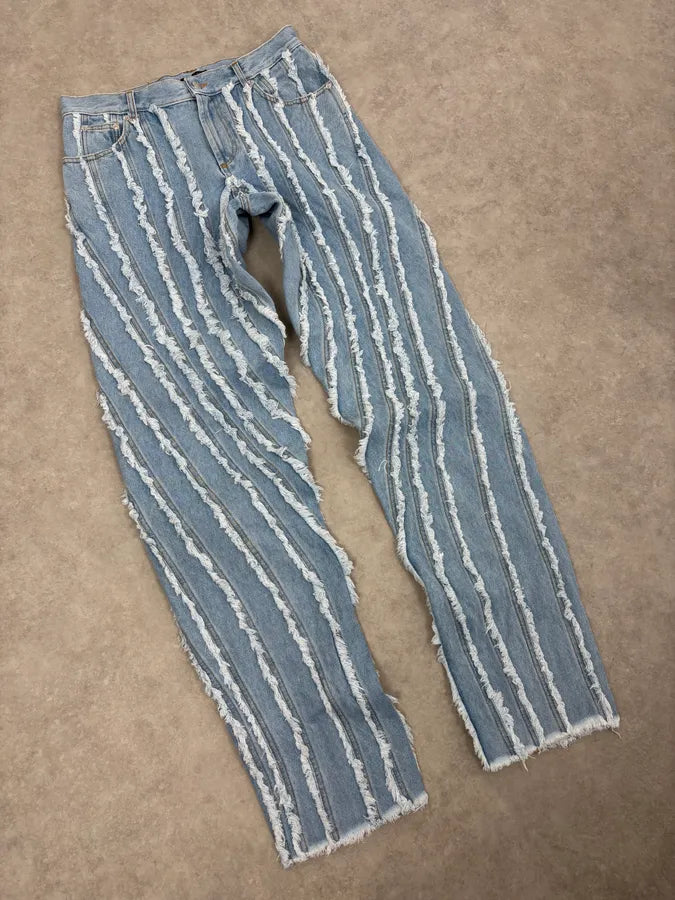 AW2024 Mugler Spiral Baggy Light Blue Jeans  aYroWWp 4