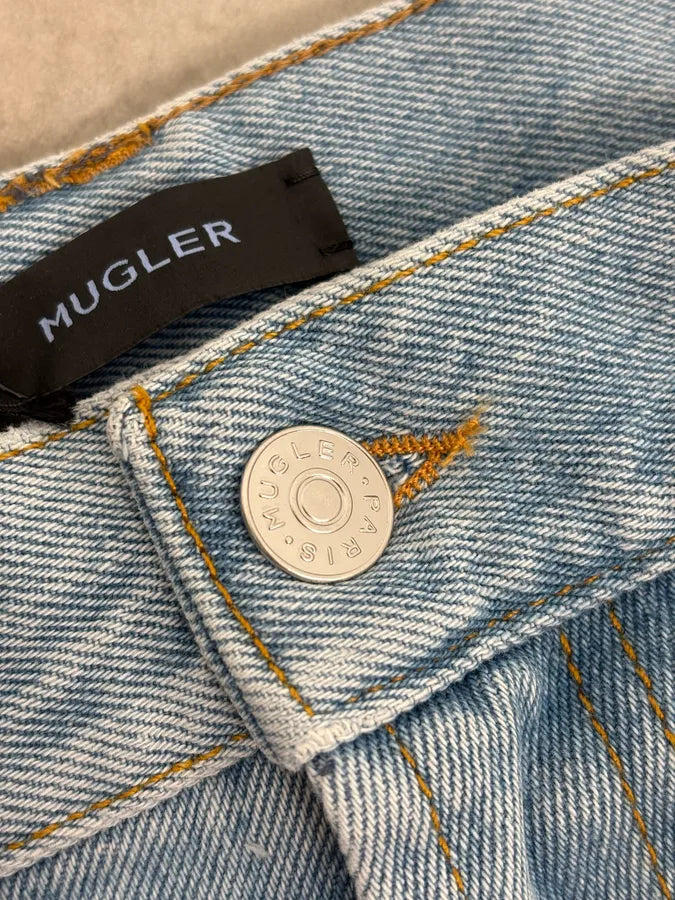 AW2024 Mugler Spiral Baggy Light Blue Jeans  aYroWWp 11