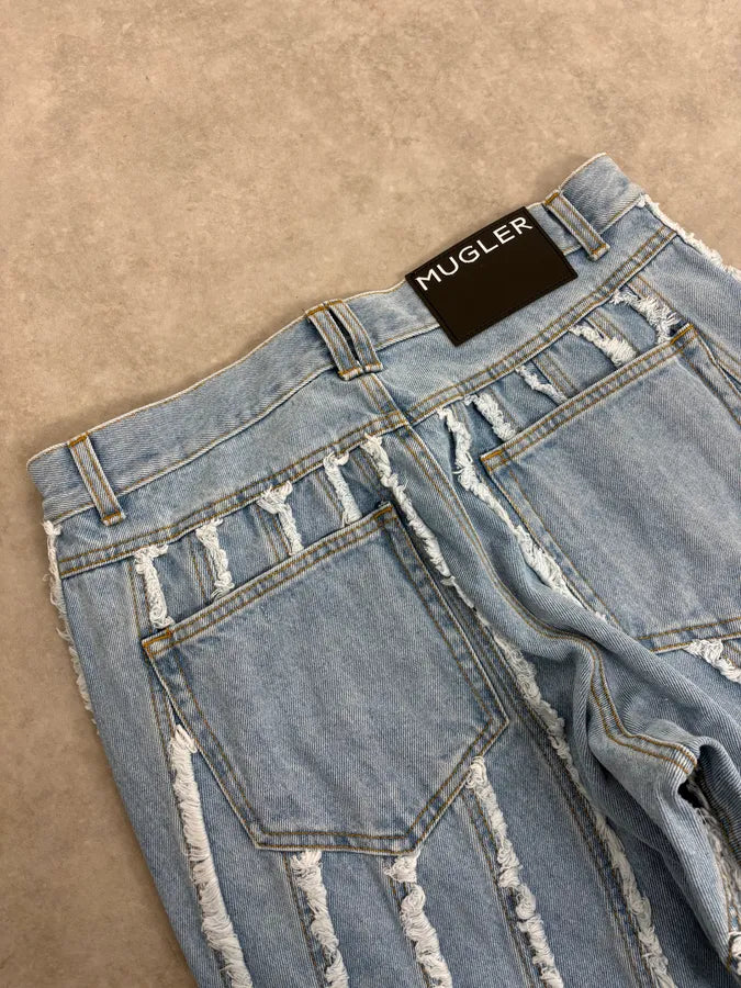 AW2024 Mugler Spiral Baggy Light Blue Jeans  aYroWWp 9