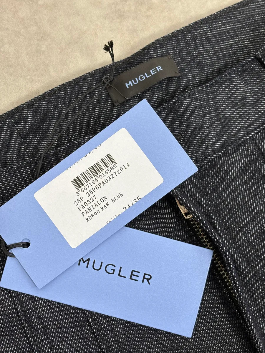 AW2025 Mugler Spiral Baggy Raw Blue Jeans PVVnVbk 10