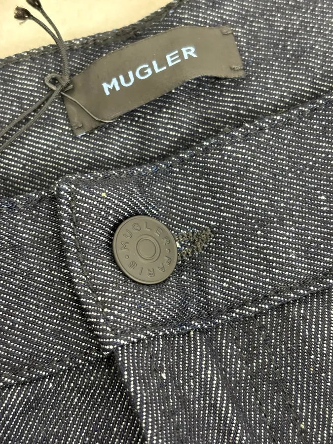 AW2025 Mugler Spiral Baggy Raw Blue Jeans PVVnVbk 9