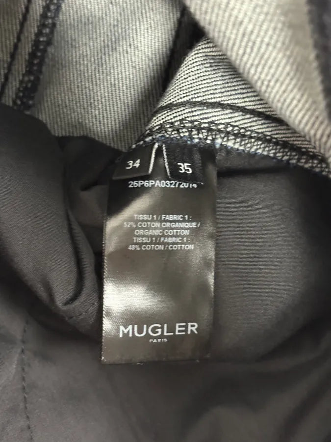 AW2025 Mugler Spiral Baggy Raw Blue Jeans PVVnVbk 11