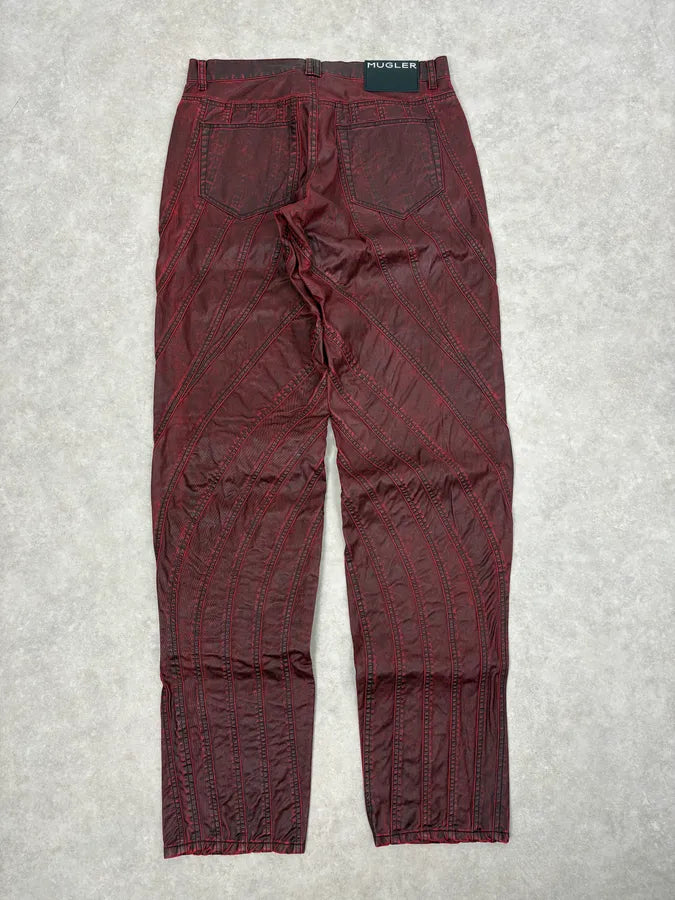 AW2024 Mugler Spiral Resin Vampire Red Jeans pClHVgS 6