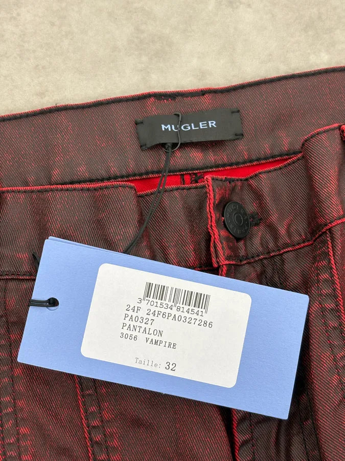AW2024 Mugler Spiral Resin Vampire Red Jeans pClHVgS 11