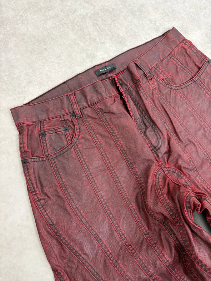 AW2024 Mugler Spiral Resin Vampire Red Jeans pClHVgS 5