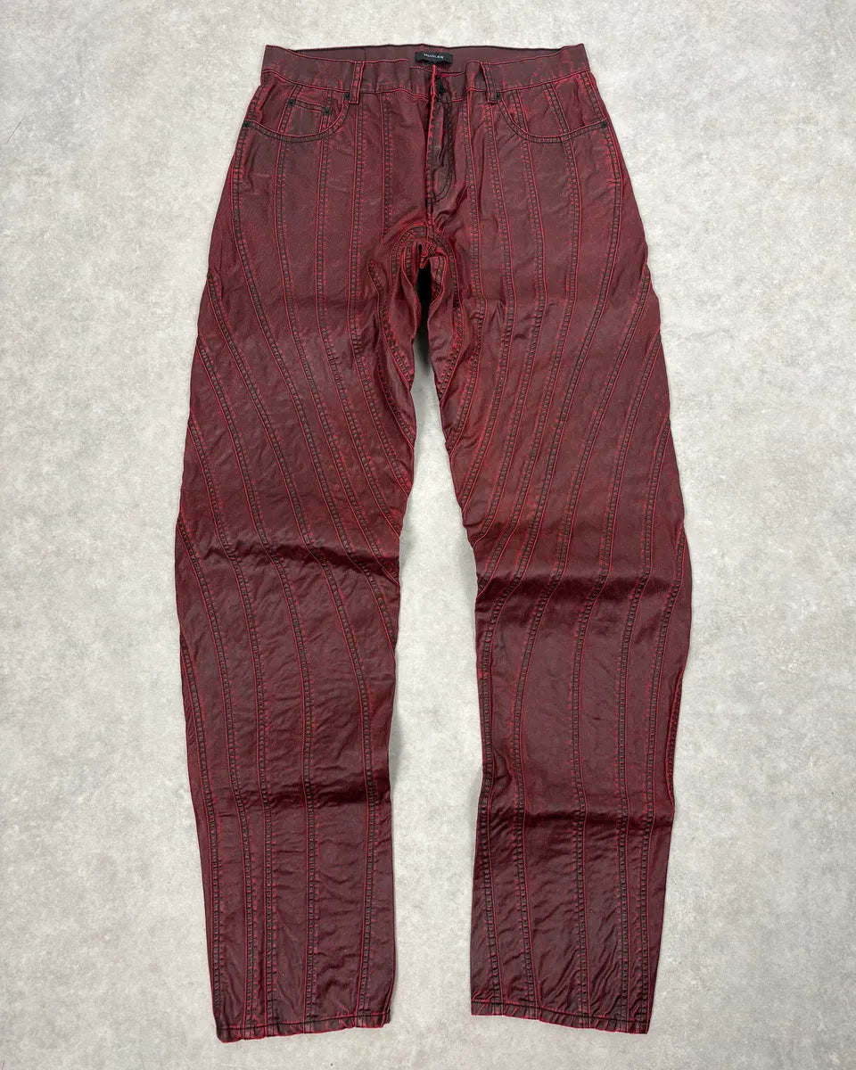 AW2024 Mugler Spiral Resin Vampire Red Jeans pClHVgS 1