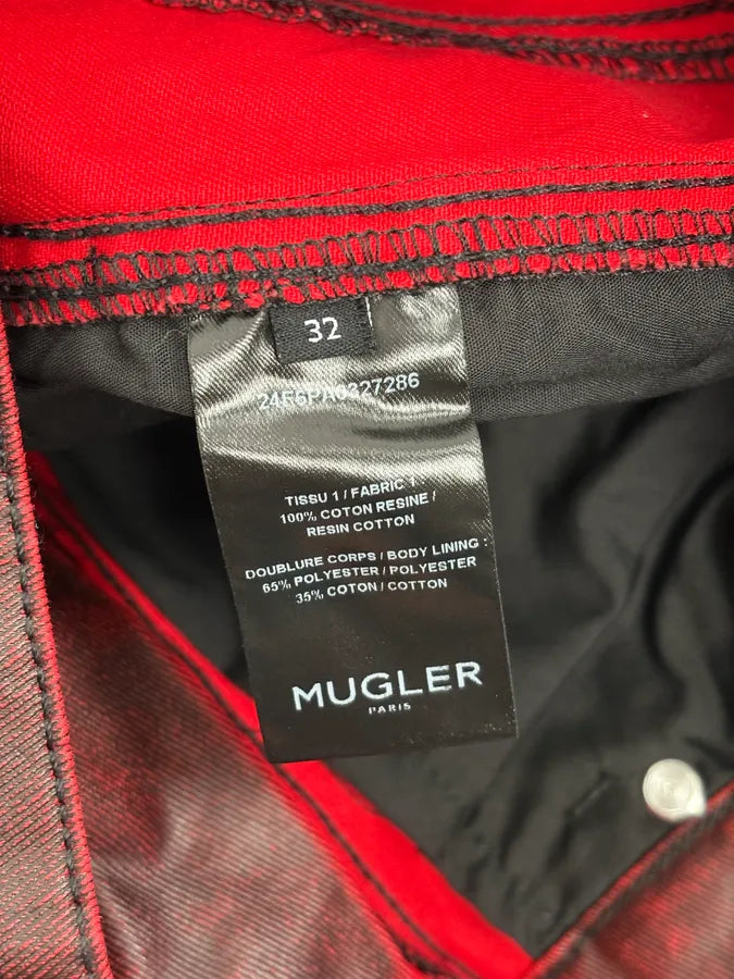 AW2024 Mugler Spiral Resin Vampire Red Jeans pClHVgS 12
