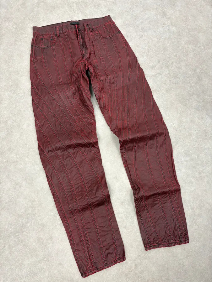 AW2024 Mugler Spiral Resin Vampire Red Jeans pClHVgS 4