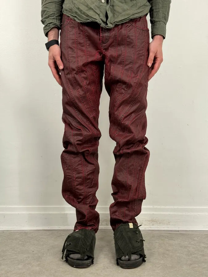 AW2024 Mugler Spiral Resin Vampire Red Jeans pClHVgS 0