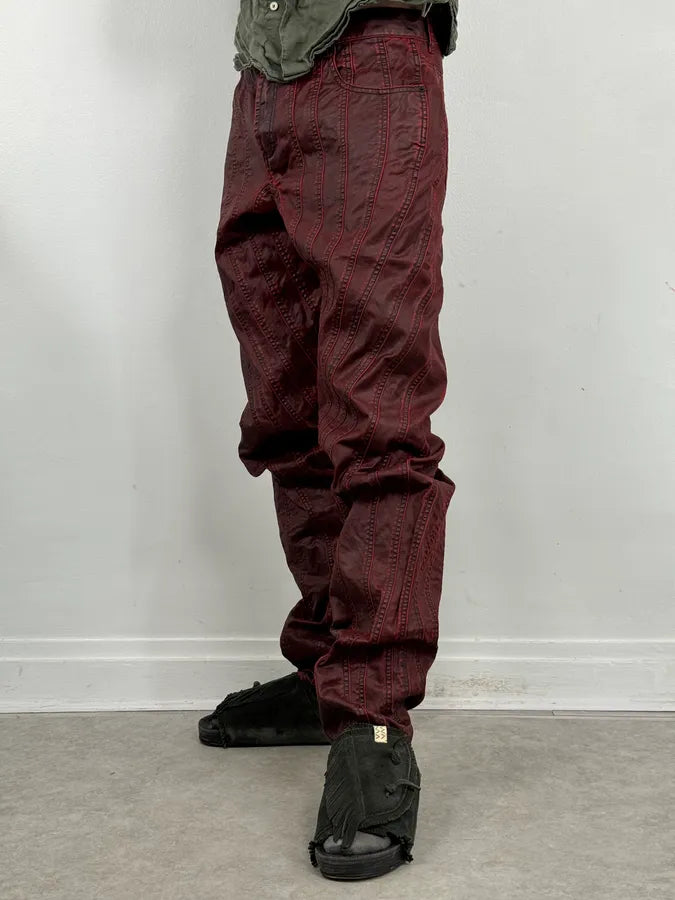 AW2024 Mugler Spiral Resin Vampire Red Jeans pClHVgS 2