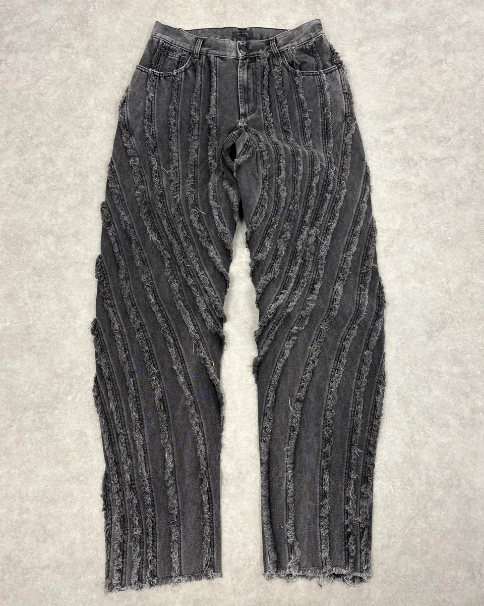 AW2025 Mugler Spiral Baggy Washed Grey Gradient Jeans XgruPFj 3
