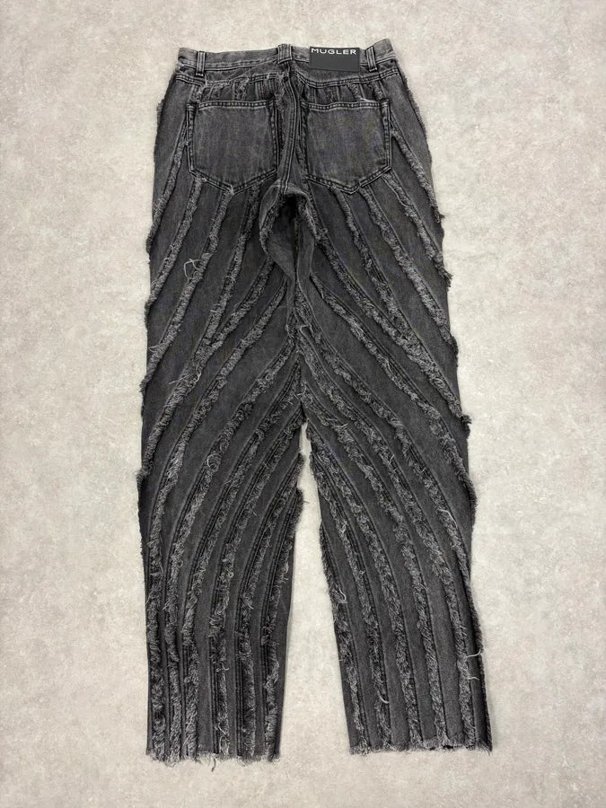 AW2025 Mugler Spiral Baggy Washed Grey Gradient Jeans XgruPFj 6