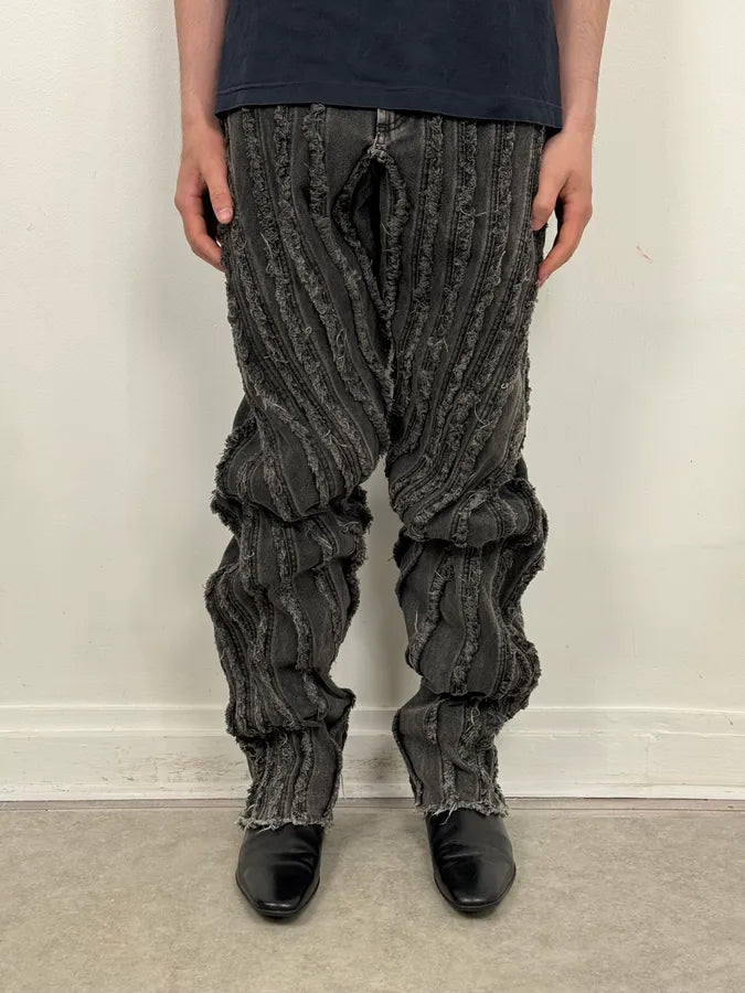 AW2025 Mugler Spiral Baggy Washed Grey Gradient Jeans XgruPFj 0
