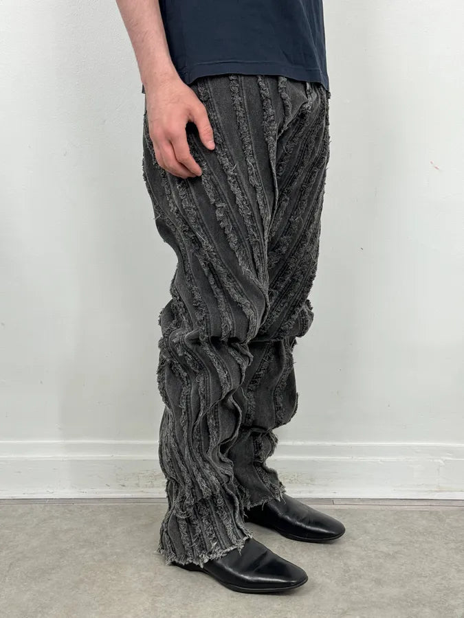 AW2025 Mugler Spiral Baggy Washed Grey Gradient Jeans XgruPFj 1