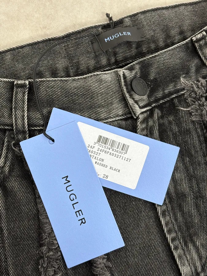 AW2025 Mugler Spiral Baggy Washed Grey Gradient Jeans XgruPFj 12