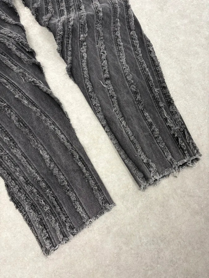 AW2025 Mugler Spiral Baggy Washed Grey Gradient Jeans XgruPFj 7