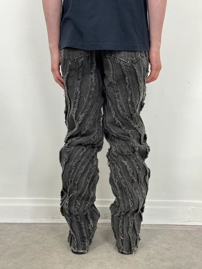 AW2025 Mugler Spiral Baggy Washed Grey Gradient Jeans XgruPFj 2