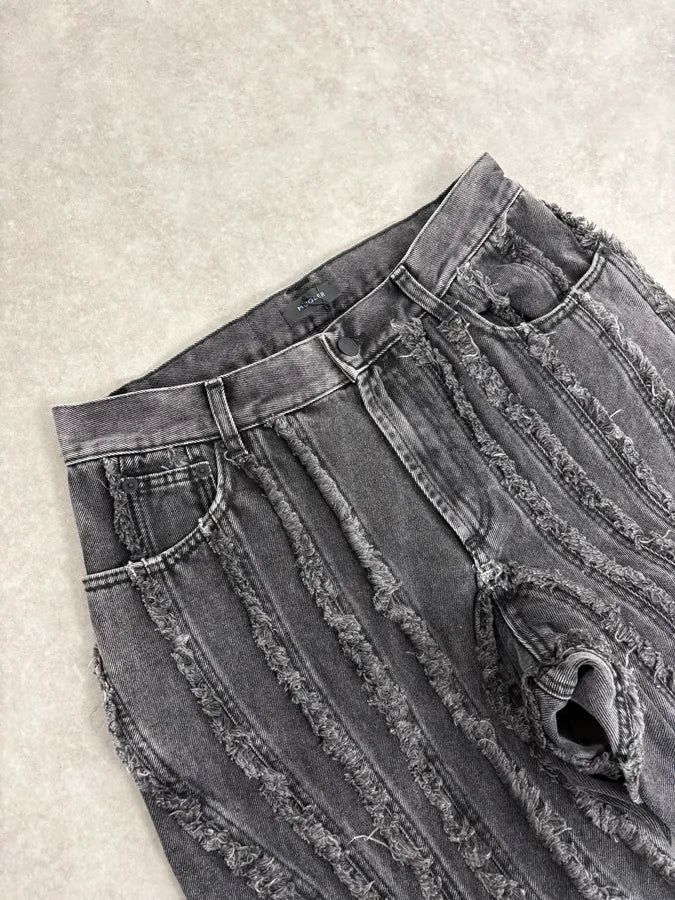 AW2025 Mugler Spiral Baggy Washed Grey Gradient Jeans XgruPFj 5