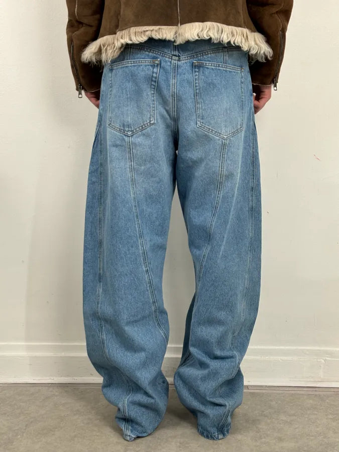 AW2025 Mugler Spiral Oversized Blue Denim Jeans SsScszQ 2