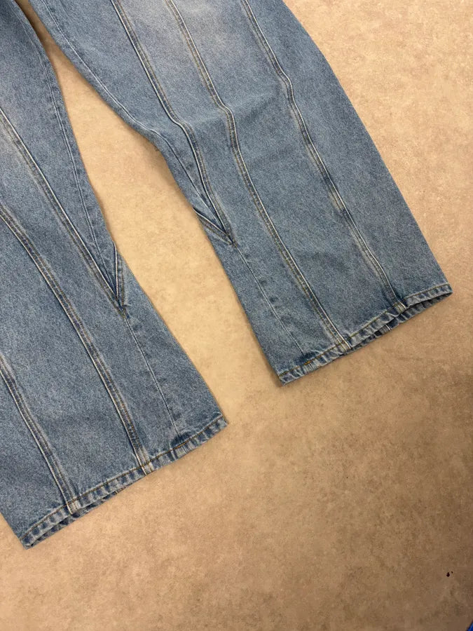 AW2025 Mugler Spiral Oversized Blue Denim Jeans SsScszQ 7