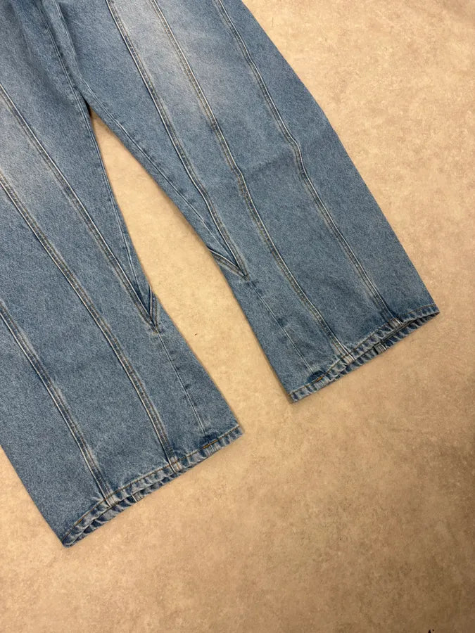 AW2025 Mugler Spiral Oversized Blue Jeans BPdKvCn 7