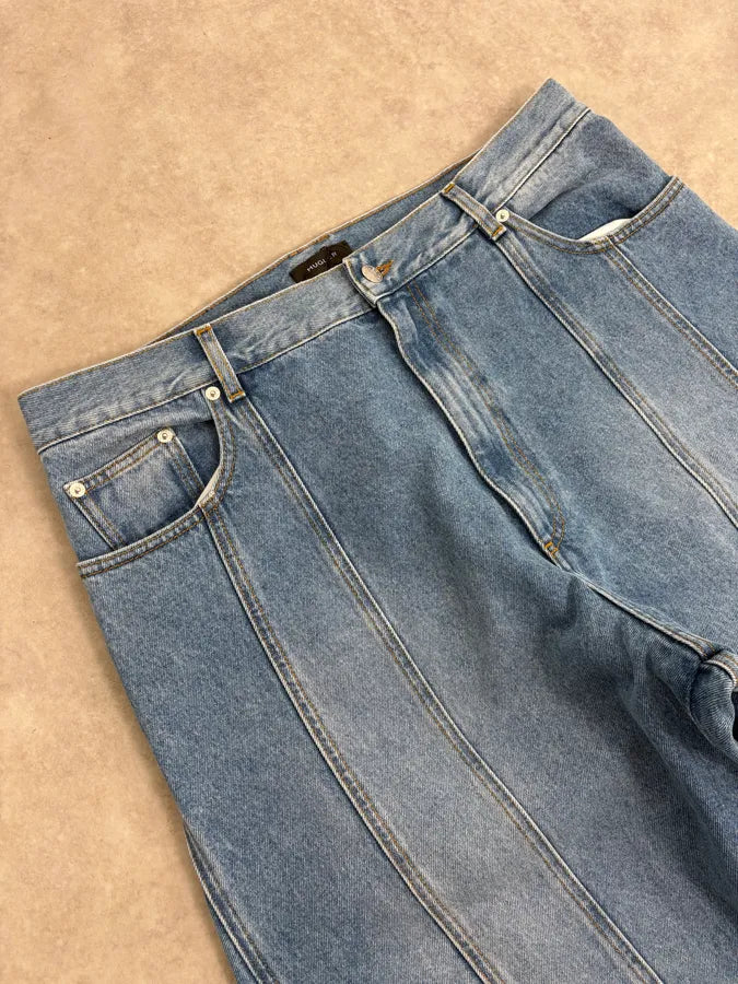 AW2025 Mugler Spiral Oversized Blue Jeans BPdKvCn 5