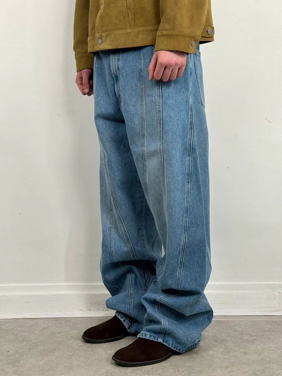 AW2025 Mugler Spiral Oversized Blue Jeans BPdKvCn 2