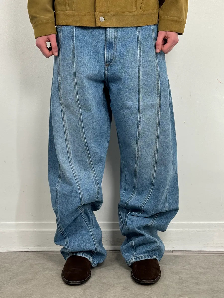 AW2025 Mugler Spiral Oversized Blue Jeans BPdKvCn 0
