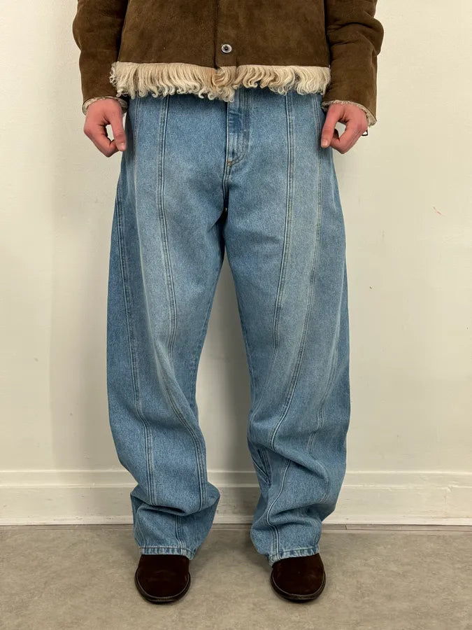 AW2025 Mugler Spiral Oversized Blue Denim Jeans SsScszQ 0