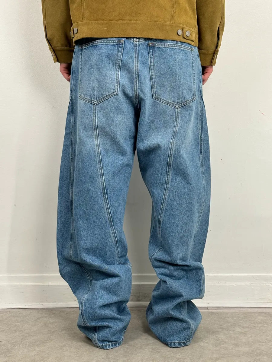 AW2025 Mugler Spiral Oversized Blue Jeans BPdKvCn 3